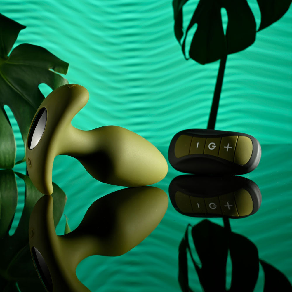 Selopa THE COLONEL - Green 10.1 cm USB Rechargeable Vibrating Butt Plug with Wireless Remote - Naughty by Nature Adult Store