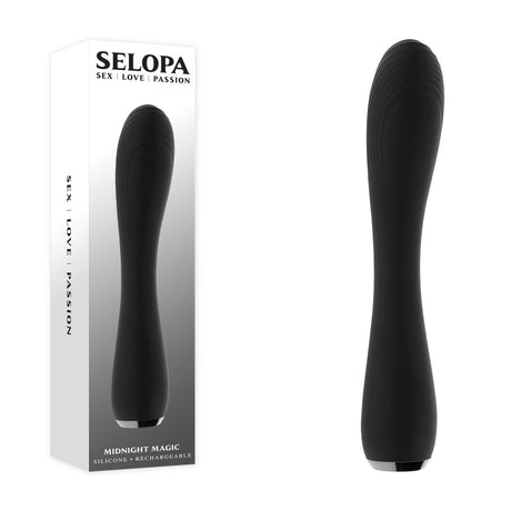 Selopa MIDNIGHT MAGIC - Black 20.2 cm USB Rechargeable Vibrator - Naughty by Nature Adult Store