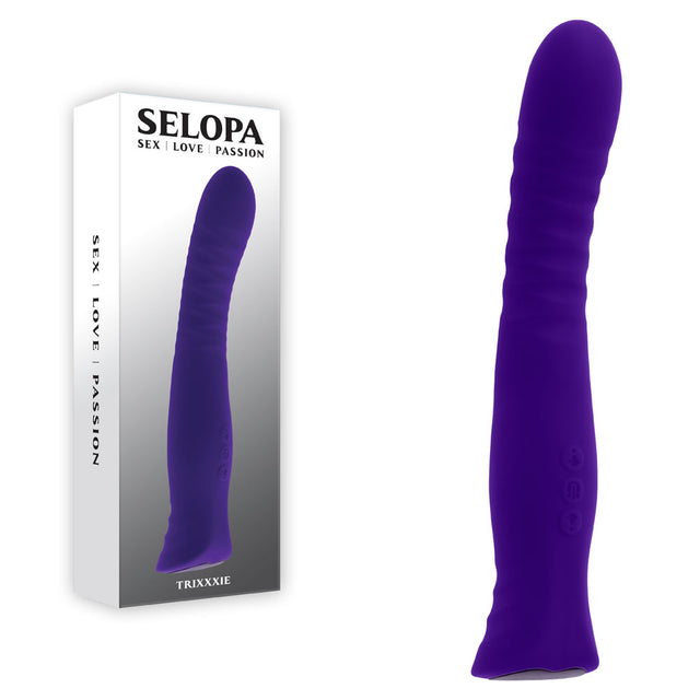 Selopa TRIXXXIE - Purple 22.2 cm USB Rechargeable Vibrator - Naughty by Nature Adult Store