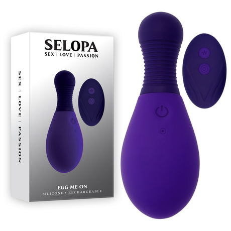 Selopa EGG ME ON - Purple 10 cm USB Rechargeable Egg with Wireless Remote - Naughty by Nature Adult Store