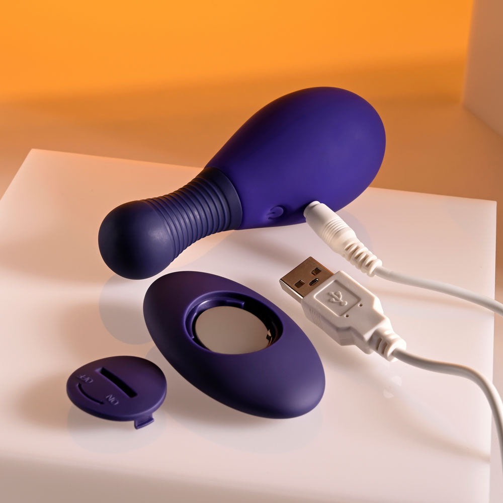 Selopa EGG ME ON - Purple 10 cm USB Rechargeable Egg with Wireless Remote - Naughty by Nature Adult Store