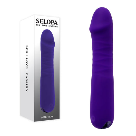 Selopa AMBITION - Purple USB Rechargeable Thrusting Vibrator - Naughty by Nature Adult Store