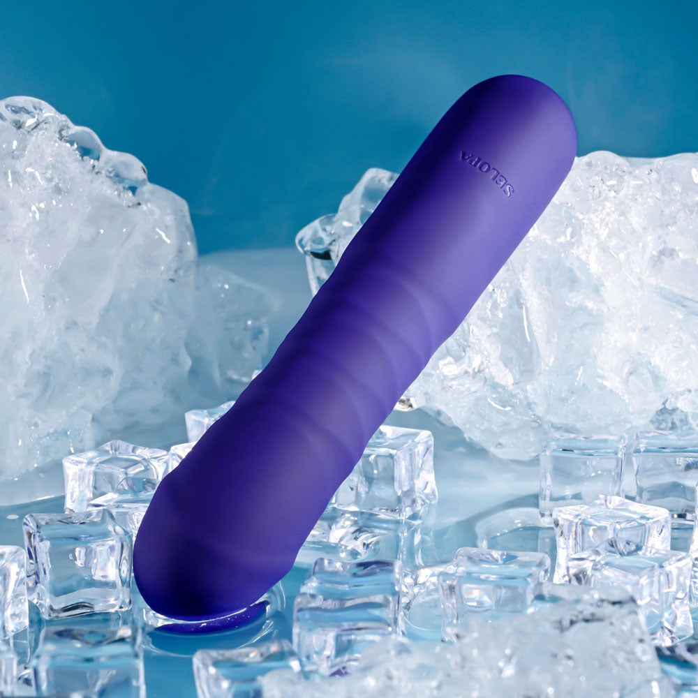 Selopa AMBITION - Purple USB Rechargeable Thrusting Vibrator - Naughty by Nature Adult Store