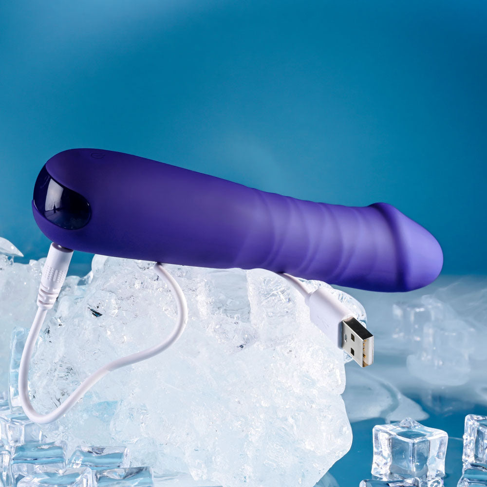 Selopa AMBITION - Purple USB Rechargeable Thrusting Vibrator - Naughty by Nature Adult Store