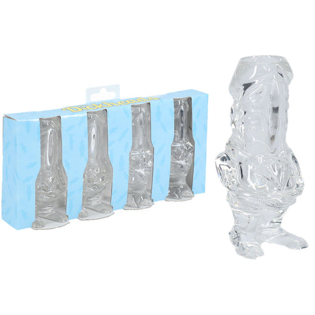 S-LINE The Dickheads - Couples Tall Shot Glasses - Clear Novelty 44 ml Shot Glasses - 4 Pack - Naughty by Nature Adult Store