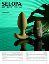 Selopa THE COLONEL - Green 10.1 cm USB Rechargeable Vibrating Butt Plug with Wireless Remote - Naughty by Nature Adult Store