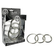 Master Series Trine Steel Ring Collection - Steel Cock Rings - Set of 3 Sizes - Naughty by Nature Adult Store