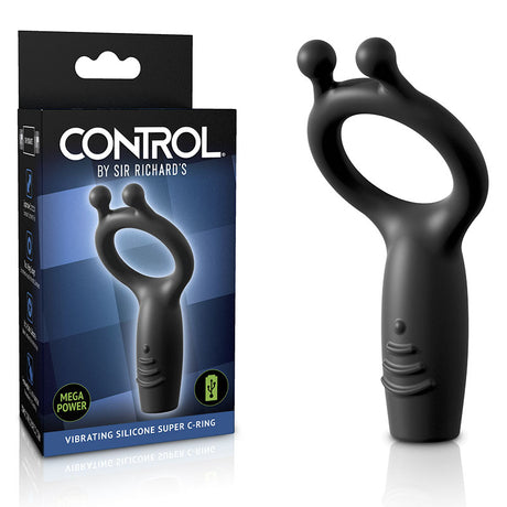 Sir Richards Vibrating Silicone Super C-Ring - Grey USB Rechargeable Vibrating Cock Ring - Naughty by Nature Adult Store