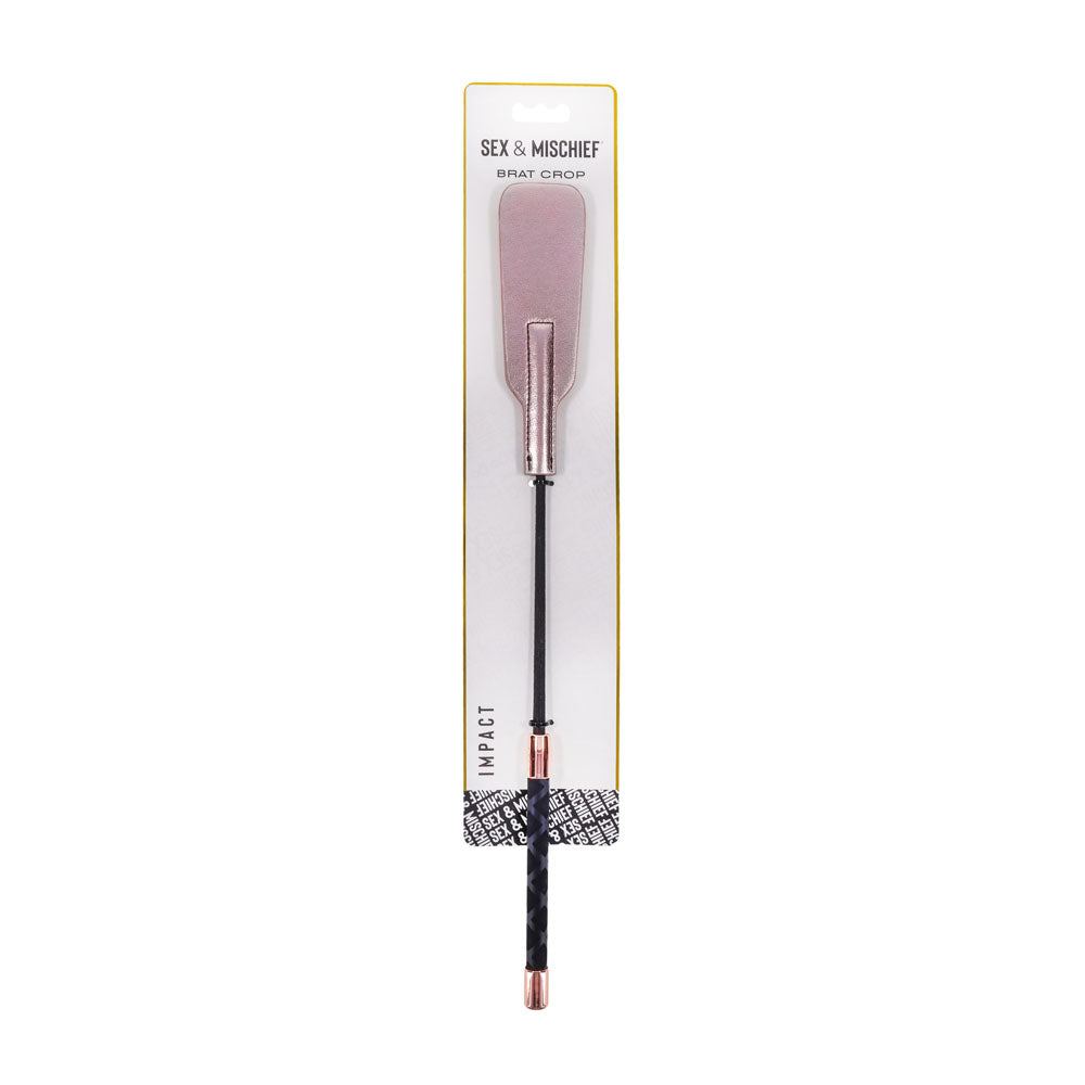 Sex & Mischief Brat Crop - Rose Gold 47 cm Crop Whip - Naughty by Nature Adult Store
