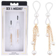 Sex & Mischief Pearl Nipple Ties - Gold/Pearl Nipple Restraints - Set of 2 - Naughty by Nature Adult Store