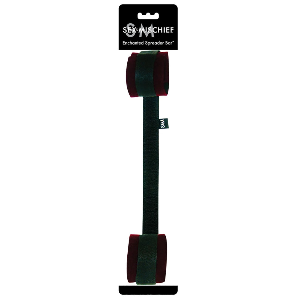 Sex & Mischief Enchanted Spreader Bar - Black/Red Restraints - Naughty by Nature Adult Store