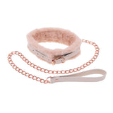 Sex & Mischief Peaches n CreaMe Fur Collar & Leash - Peach - Naughty by Nature Adult Store