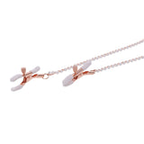 Sex & Mischief Peaches n CreaMe Collar with Nipple Clamps - Peach - Naughty by Nature Adult Store