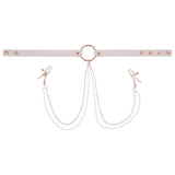 Sex & Mischief Peaches n CreaMe Collar with Nipple Clamps - Peach - Naughty by Nature Adult Store