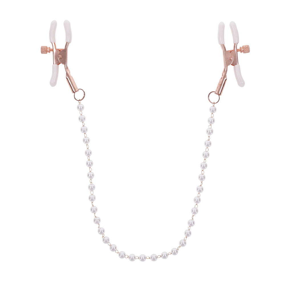Sex & Mischief Peaches n CreaMe Pearl Nipple Clamps - Naughty by Nature Adult Store