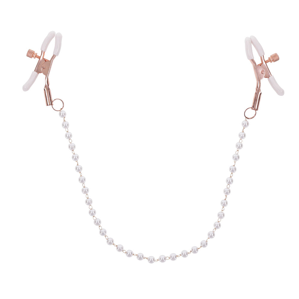 Sex & Mischief Peaches n CreaMe Pearl Nipple Clamps - Naughty by Nature Adult Store