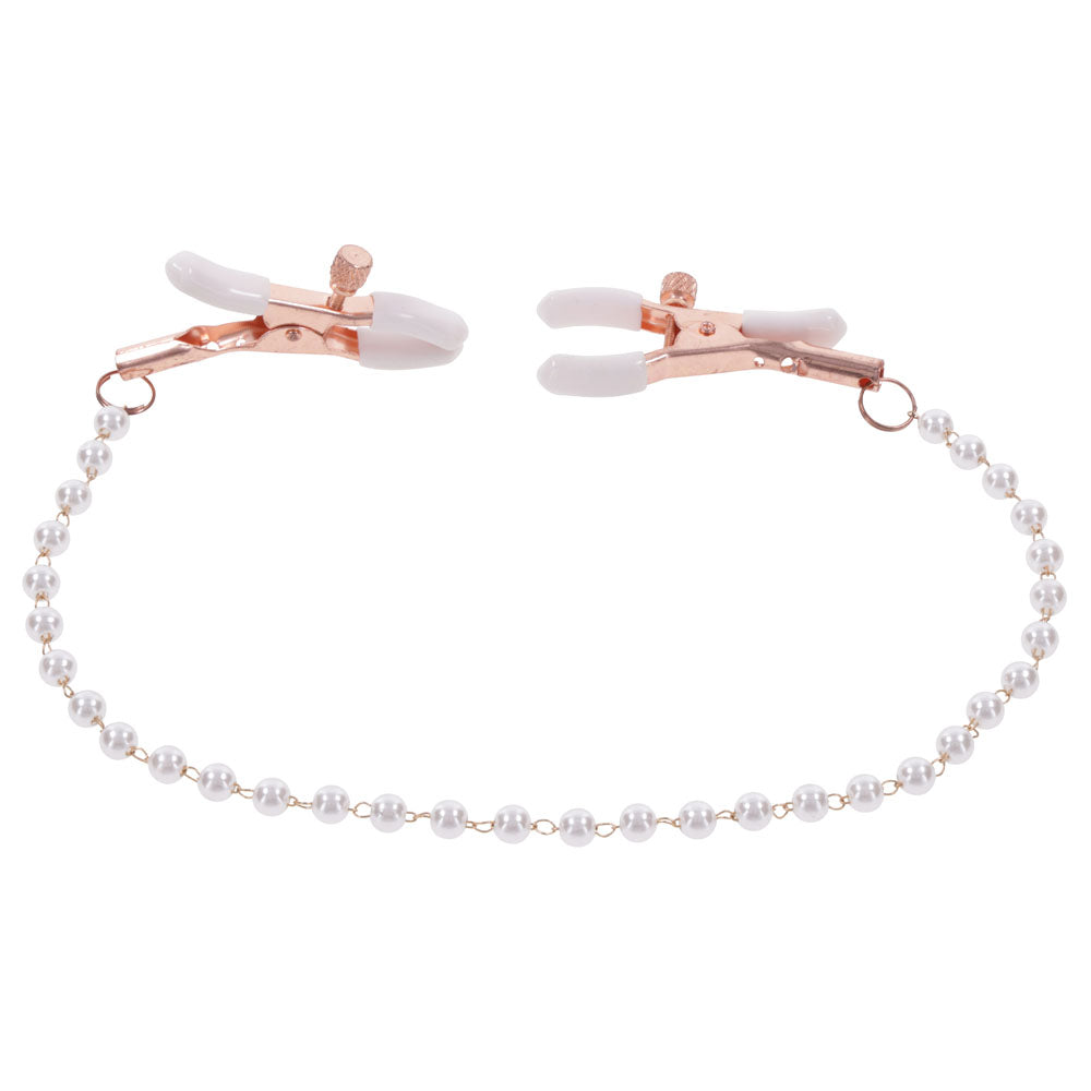 Sex & Mischief Peaches n CreaMe Pearl Nipple Clamps - Naughty by Nature Adult Store