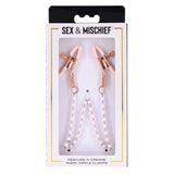 Sex & Mischief Peaches n CreaMe Pearl Nipple Clamps - Naughty by Nature Adult Store