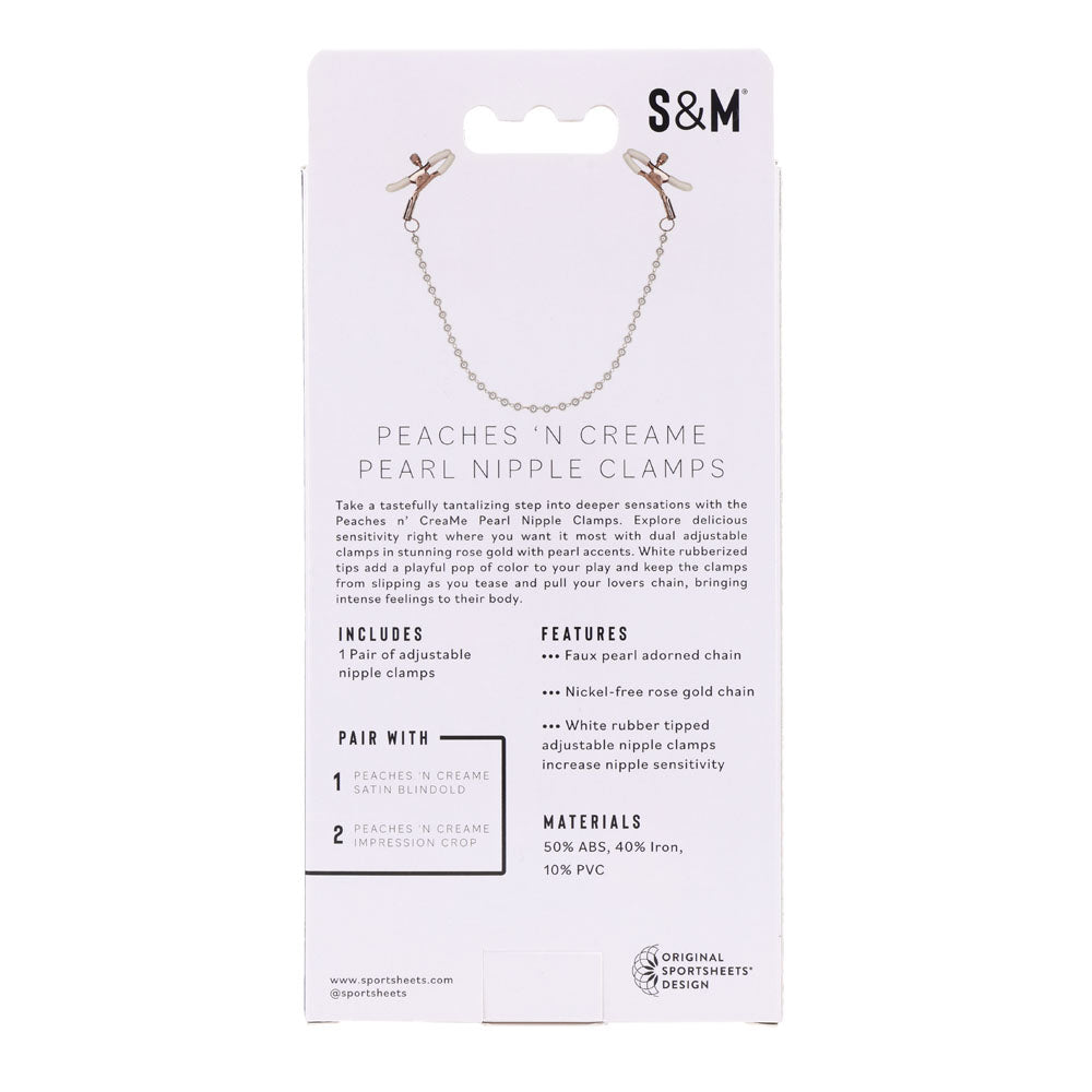 Sex & Mischief Peaches n CreaMe Pearl Nipple Clamps - Naughty by Nature Adult Store