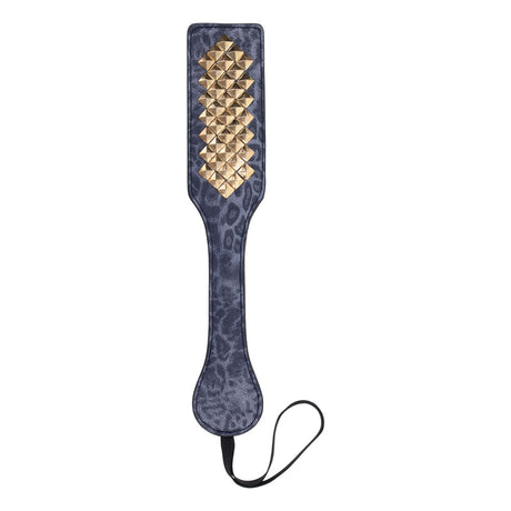 Sex & Mischief Cougar Studded Paddle - Navy Blue Paddle with Gold Studs - Naughty by Nature Adult Store