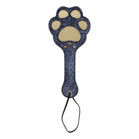 Sex & Mischief Cougar Paw Paddle - Navy Blue/Gold Spanking Paddle - Naughty by Nature Adult Store