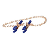 Sex & Mischief Cougar Chained Nipple Clamps - Gold - Naughty by Nature Adult Store