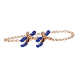 Sex & Mischief Cougar Chained Nipple Clamps - Gold - Naughty by Nature Adult Store