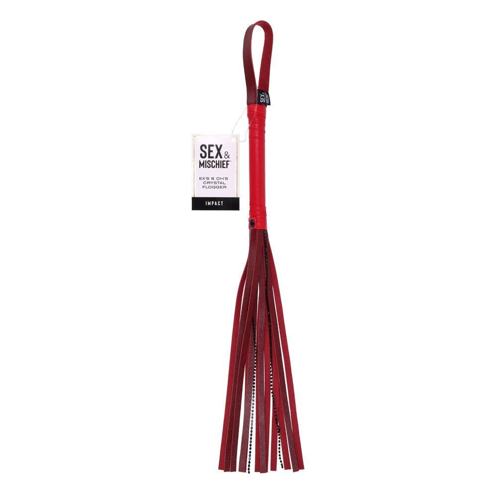 S&M Exs & Ohs Crystal Flogger - Red Flogger Whip - Naughty by Nature Adult Store