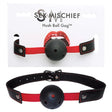 Sex & Mischief Hush Ball Gag - Black/Red Mouth Restraint - Naughty by Nature Adult Store