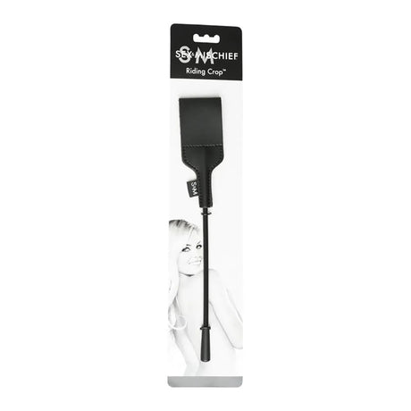 Sex & Mischief Riding Crop - Black 30 cm Crop Whip - Naughty by Nature Adult Store