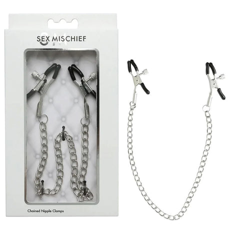 Sex & Mischief Chained Nipple Clamps - Nipple Clamps with 30 cm Chain - Naughty by Nature Adult Store