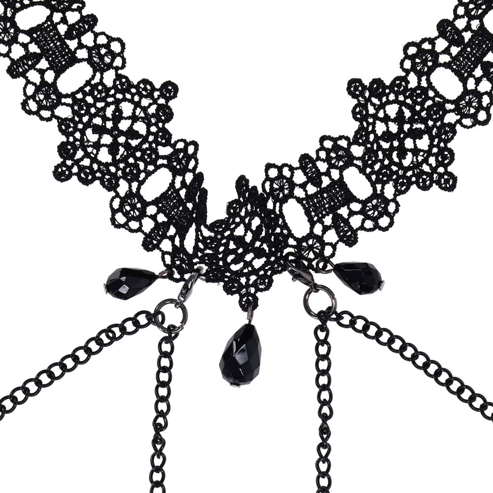 Sex & Mischief Lace Collar with Nipple Ties