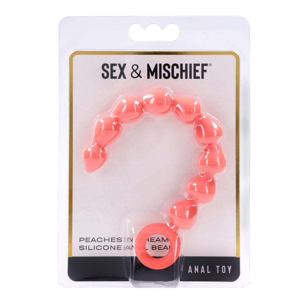 Sex And Mischief Peaches And CreaMe Silicone Anal Beads Peach 23 Cm