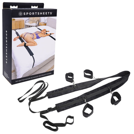 SPORTSHEETS No Matter Where Bondage Restraint System - Bed Restraints - Naughty by Nature Adult Store
