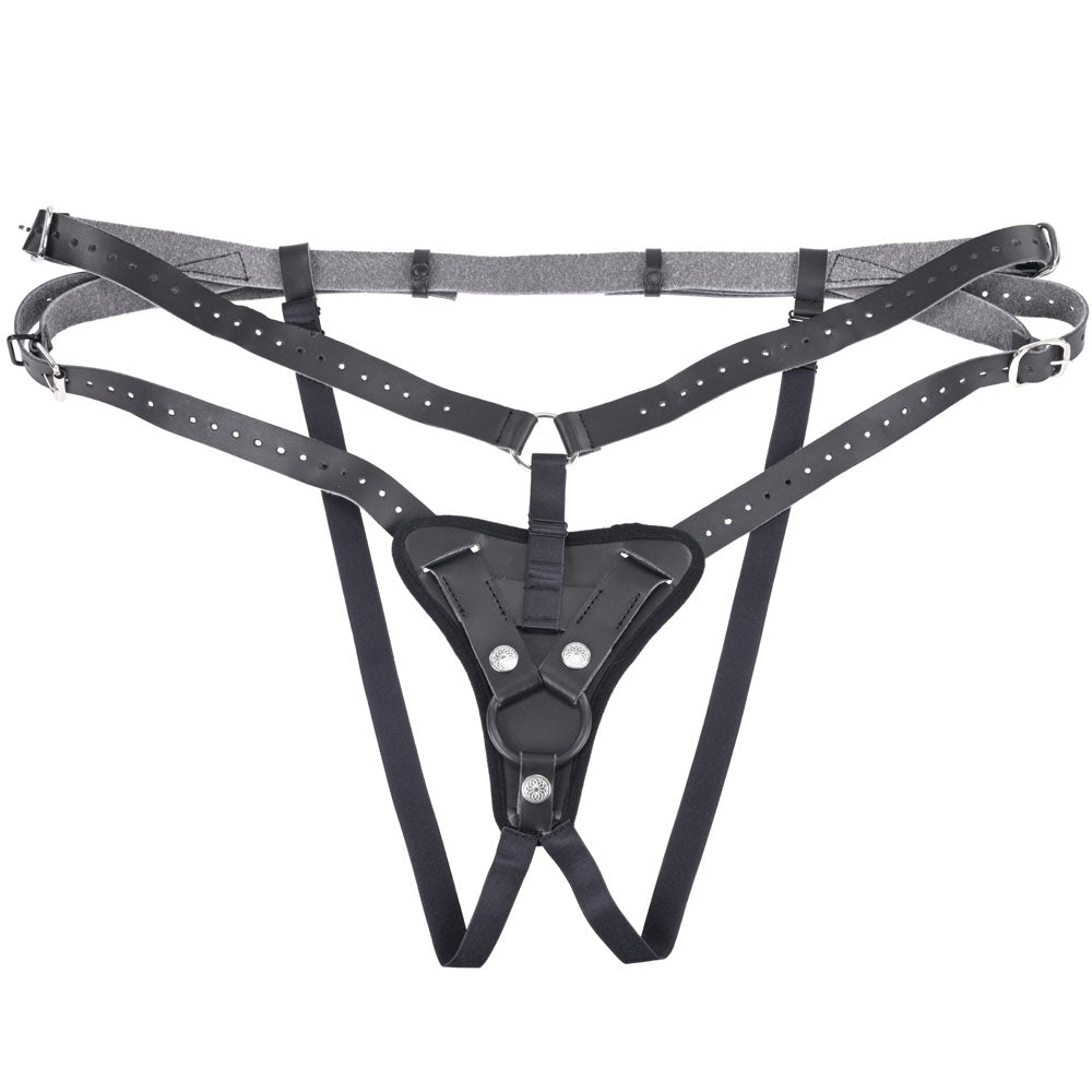 SPORTSHEETS Aurora High Waisted Strap On - Black Adjustable Strap-On Harness (No Probe Included) - Naughty by Nature Adult Store