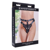 SPORTSHEETS Aurora High Waisted Strap On - Black Adjustable Strap-On Harness (No Probe Included) - Naughty by Nature Adult Store