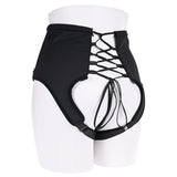 SPORTSHEETS High Waisted Corset Strap On - Black Adjustable Strap-On Harness (No Probe Included) - Naughty by Nature Adult Store