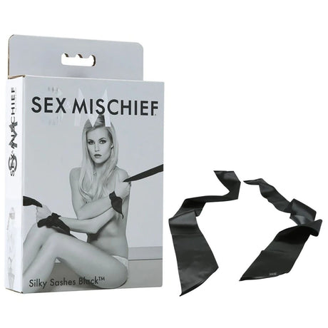 Sex & Mischief Silky Sashes Black - Black Restraints - Naughty by Nature Adult Store
