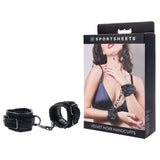 SPORTSHEETS Velvet Noir Handcuffs - Black