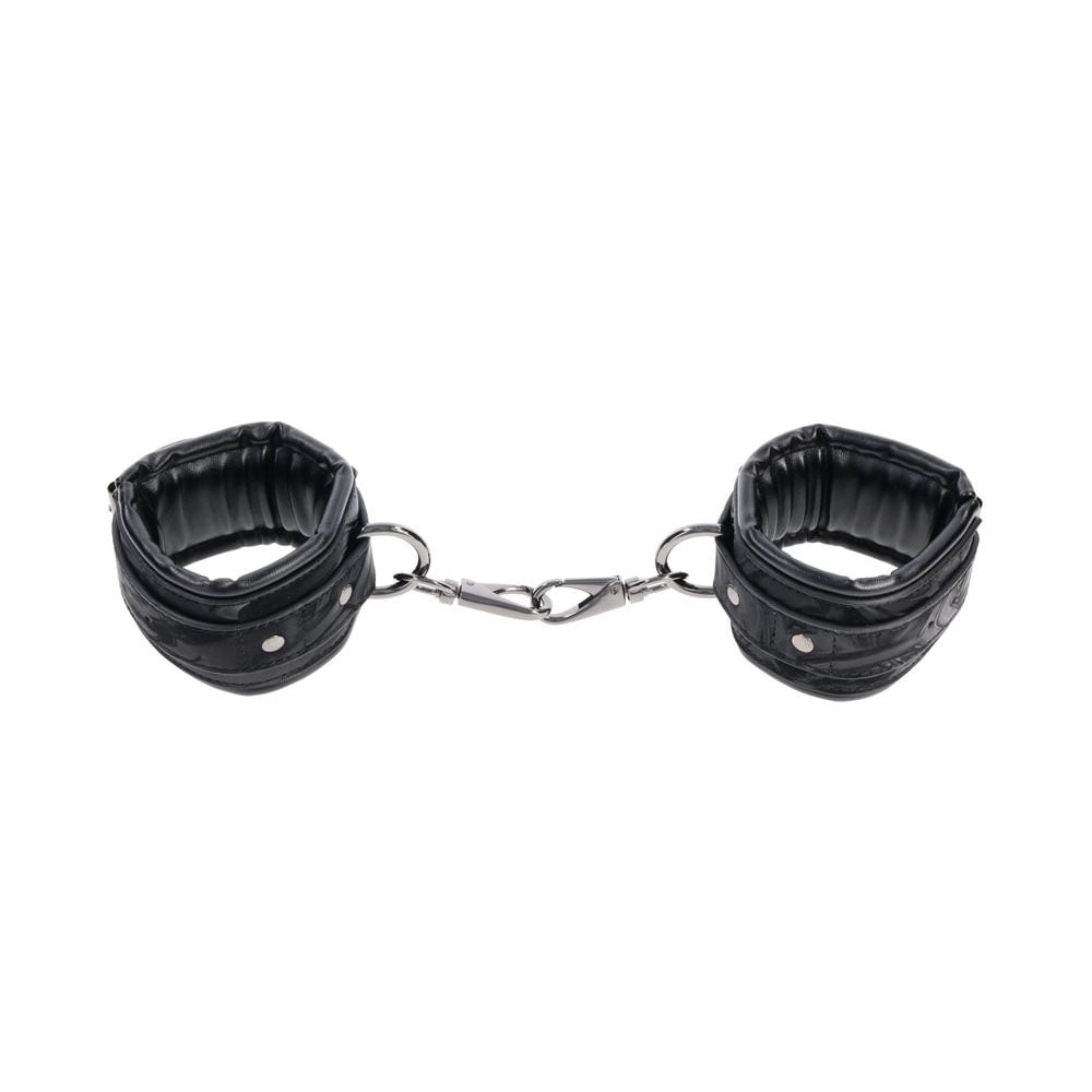 SPORTSHEETS Velvet Noir Handcuffs - Black