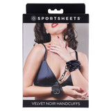SPORTSHEETS Velvet Noir Handcuffs - Black