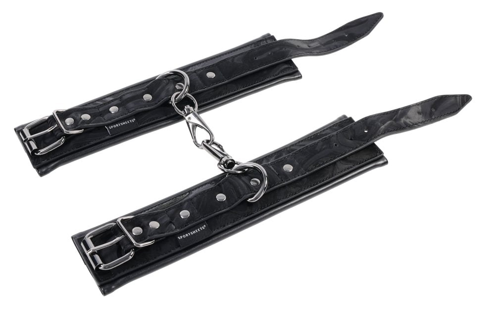 SPORTSHEETS Velvet Noir Handcuffs - Black