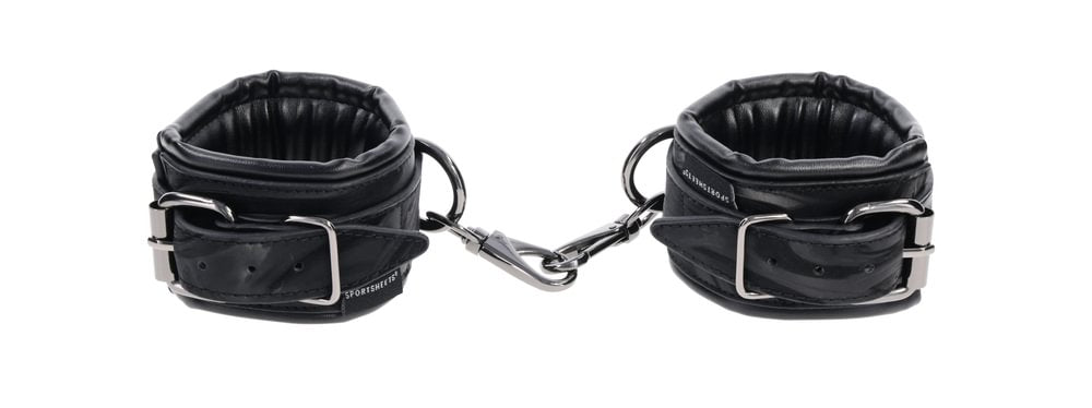 SPORTSHEETS Velvet Noir Handcuffs - Black
