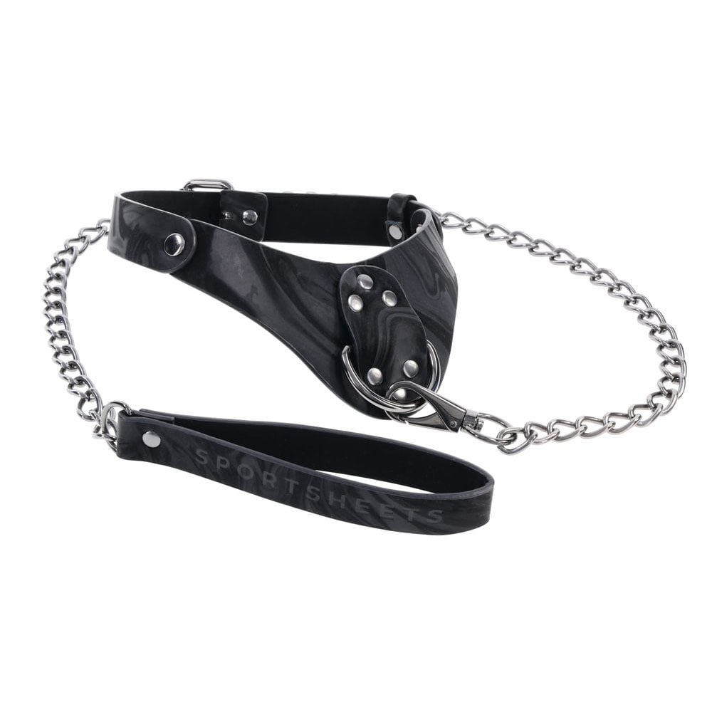 SPORTSHEETS Velvet Noir Collar & Leash