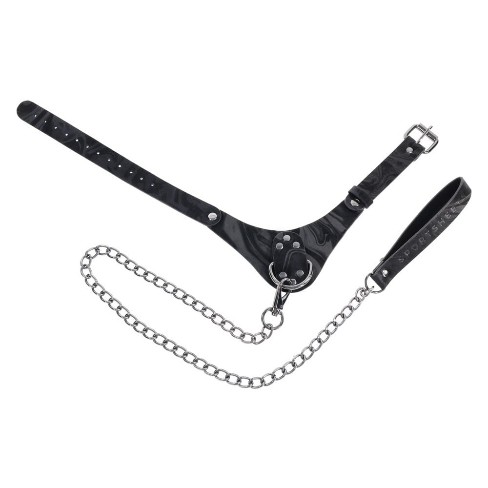 SPORTSHEETS Velvet Noir Collar & Leash