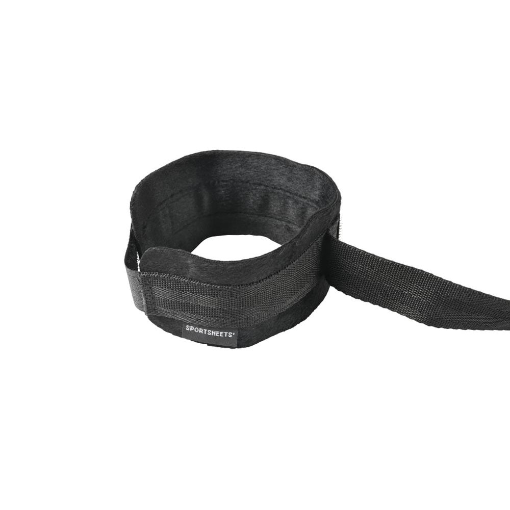SPORTSHEETS Velvet Noir Adjustable Hog Tie & Cuff Set