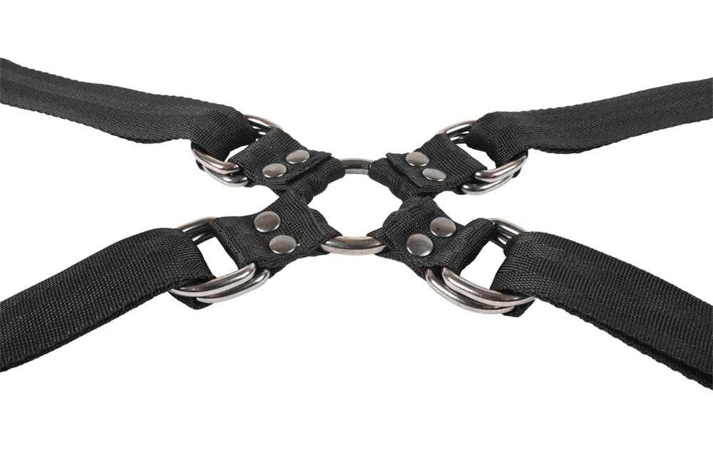 SPORTSHEETS Velvet Noir Adjustable Hog Tie & Cuff Set