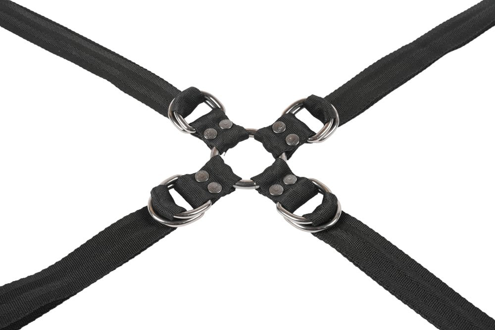 SPORTSHEETS Velvet Noir Adjustable Hog Tie & Cuff Set