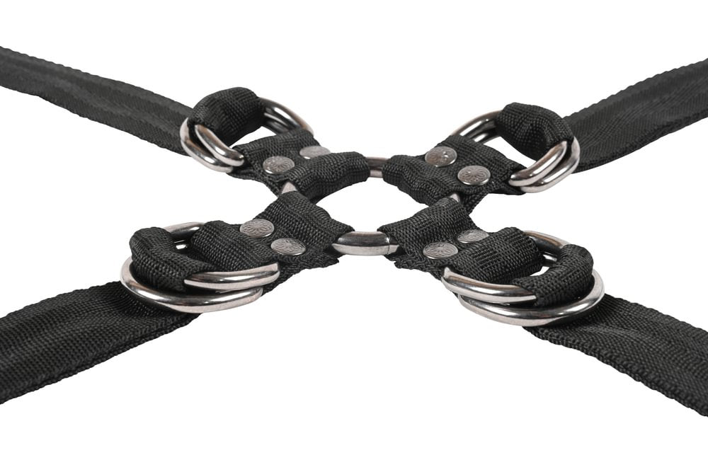SPORTSHEETS Velvet Noir Adjustable Hog Tie & Cuff Set
