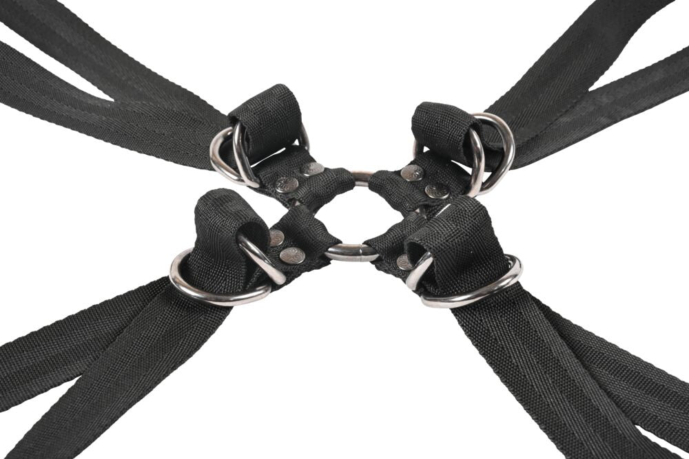 SPORTSHEETS Velvet Noir Adjustable Hog Tie & Cuff Set